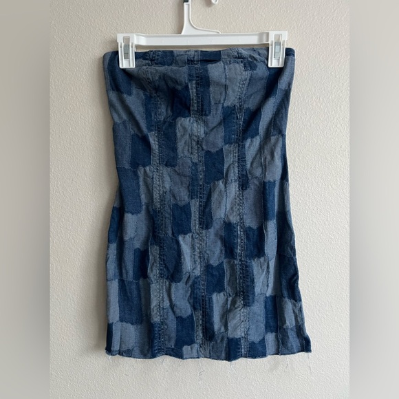 Wild Fable Sleeveless Mini Dress Patchwork Denim - Picture 2 of 5